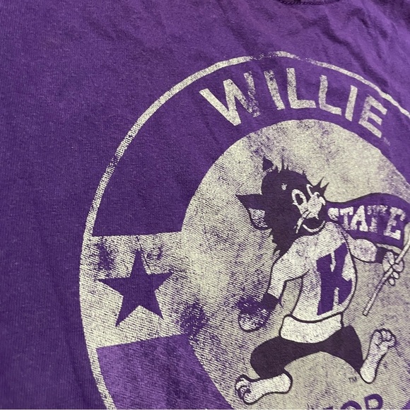 Kansas State Wildcats Mascot Willie For President Purple T-Shirt Size Large NCAA - Picture 7 of 14